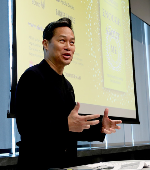 Richard Lui presenting Sky Blossom